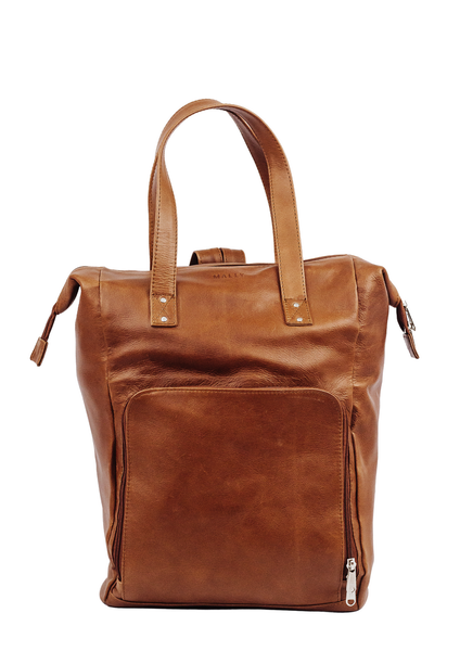 Mally Bags Bonny Genuine Leather Handmade Baby Backpack - Toffee