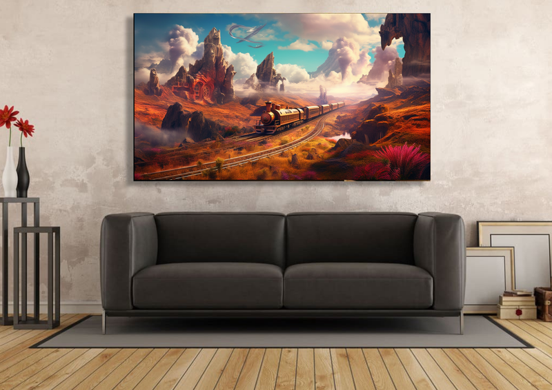 Canvas Wall Art - Train Through Fantasy Abstract - IM0170