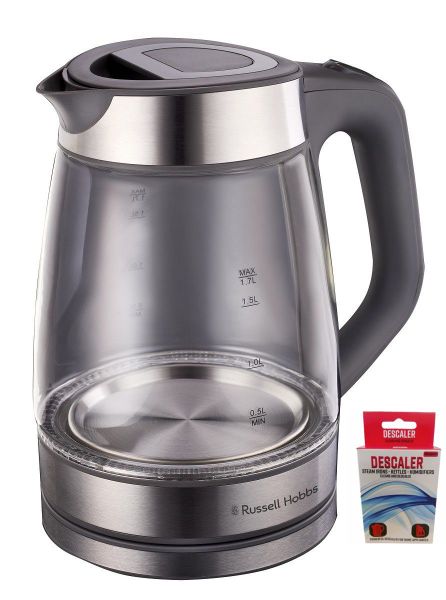 Russell Hobbs - 1.7 Litre Glass Kettle and Home Hub Descaler