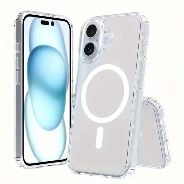 MagSafe Magnetic wireless charge hard clear phone case For iPhone 16