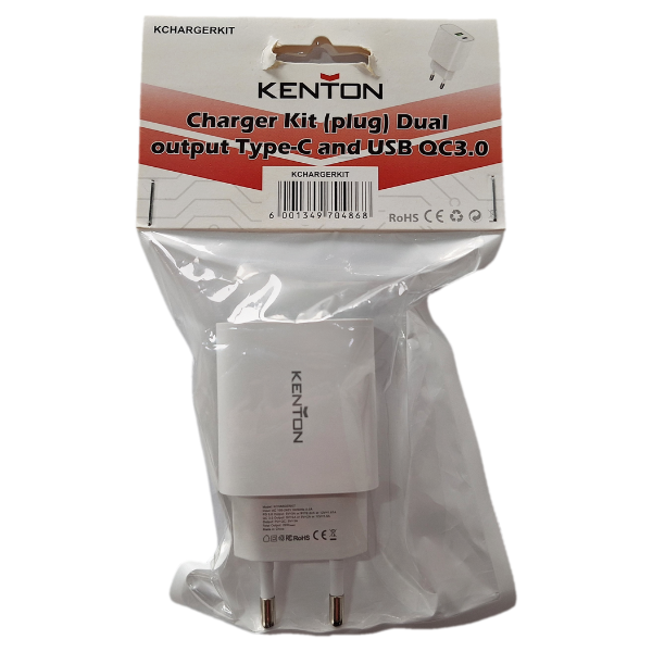 KENTON Charger Kit Dual Output Type-C and UCB QC 3.0 - KCHARGERKIT