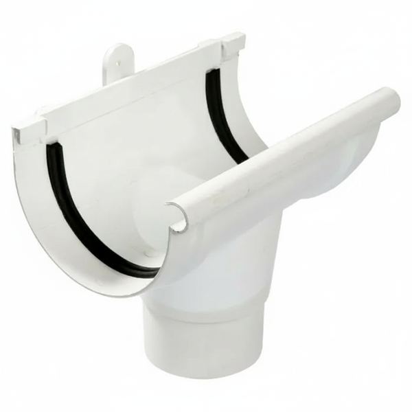 Durable PVC Half-Round Gutter Outlet for Round Downspouts