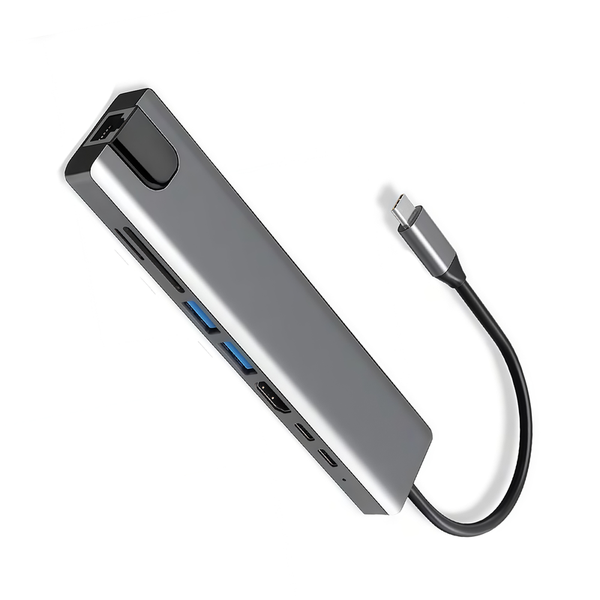 Type-C Hub with Ethernet 8 in 1 Multiport Adapter USB 3/2 Etc Expansion