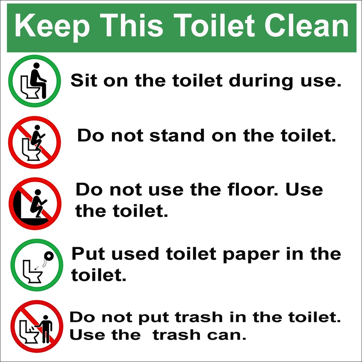 Keep this toilet Clean Sign 29x29cm2 Pack Shop Today. Get it