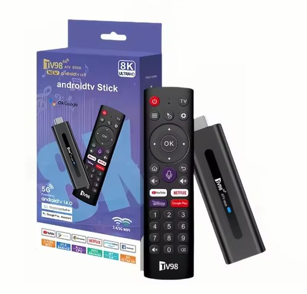 Android 14.0 TV Stick 8K Ultra HD Netflix,Showmax, YouTube ,DSTV Streaming
