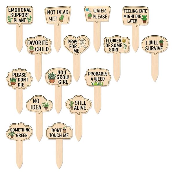 Decor Garden Mini Cute Message Pot Plant Label Tag Set of 15 (12cm)