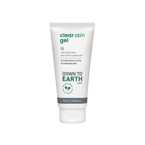 Down to Earth Clear Skin Gel 100ml | Organic aloe vera gel with calendula