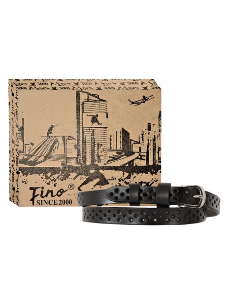 Fino F2022D Women s Genuine Leather Belt with Star Design with Box