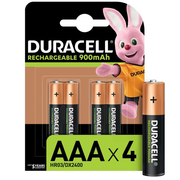 Duracell Rechargeable AAA 900mAh batteries - 4 Pack