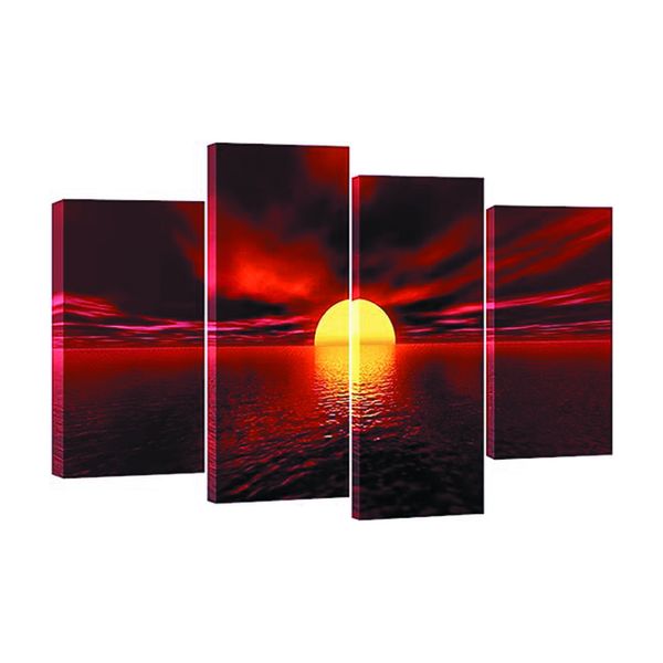 Red, Yellow Cotton Canvas cm Home Decor Wall Art
