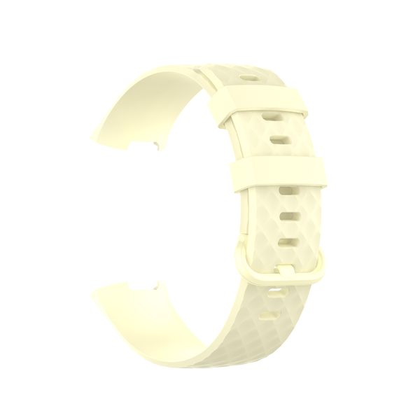 Silicone Replacement Strap for Fitbit Charge 3/4 (M/L)-Cream Yellow