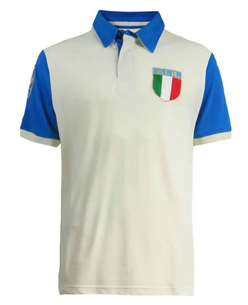 Ellis Rugby - Men's Vintage Italy Rugby Union Polo Shirt Retro - Blue