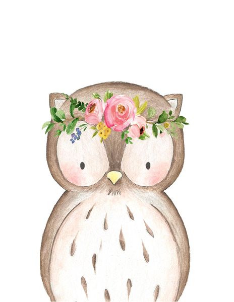 Little Leila - Woodland owl print - A3 cardstock