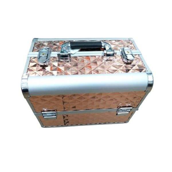 Large Professional Aluminium Makeup Rose Gold Cosmetic Suit Carry Case