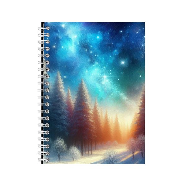 Sky A5 Notebook Spiral and Lined Winter Wonder Graphic Notepad Present 100