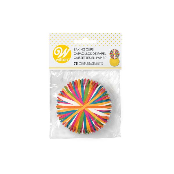 Wilton STD COLOR WHEEL Bright Stripes Cupcakes Muffin Party Baking 75 Cases