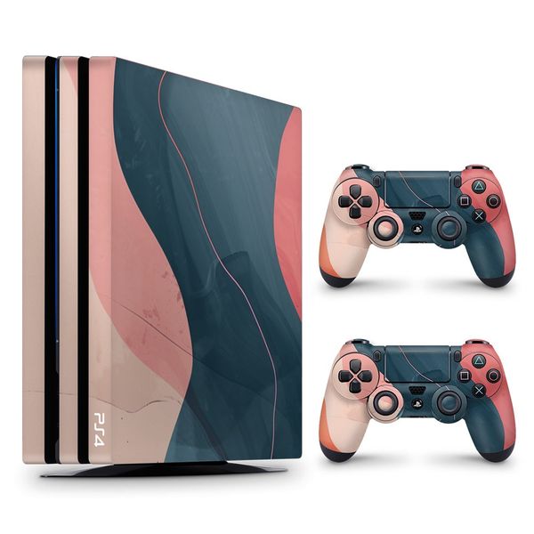 Decal Skin Compatible with PS4 Pro - Modern Abstract Waves (Decal Only)
