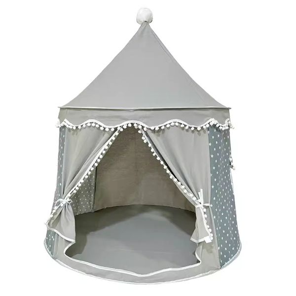 Spacious Indoor Fantasy Canvas Children's Tent - Gray Star Pattern