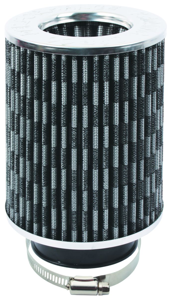 Open Top Long Air Filter 76mm Inlet Chrome and Carbon Shop Today