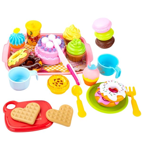 TEETO TOYS Tea Party Food Playset - Kitchen Toys for Toddlers and Girls - 24-Piece