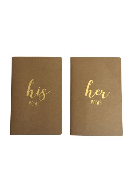 Love &amp; Sparkles His &amp; Her Wedding Vow notebook keepsakes Kraft