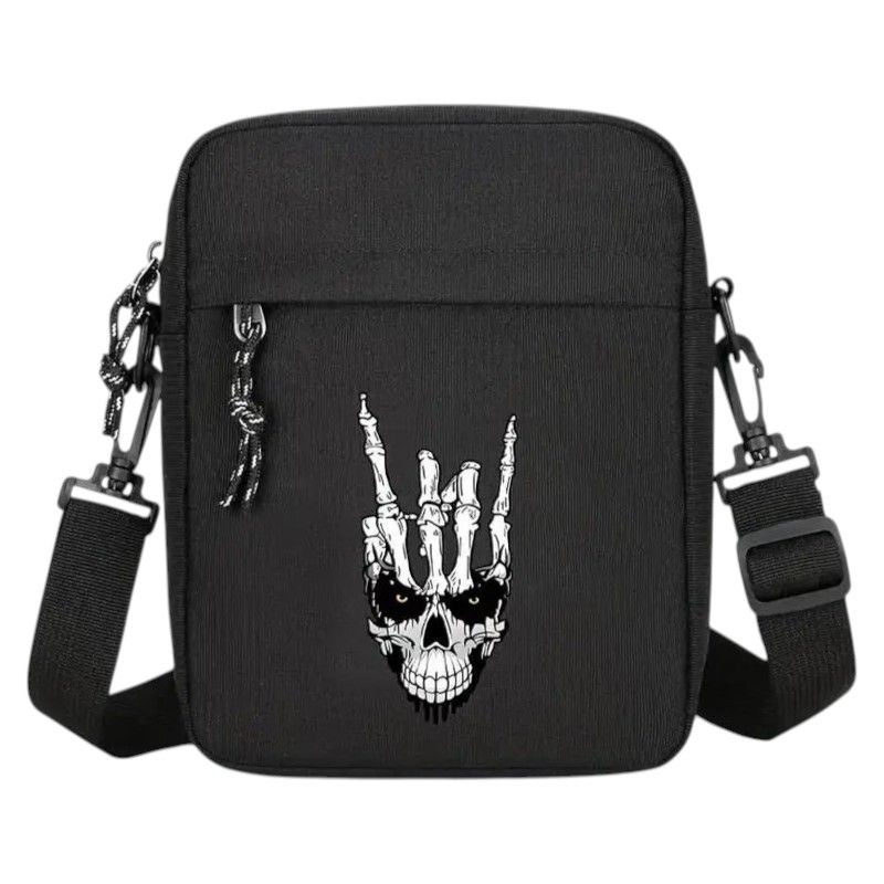 Crossbody Bag with Skull Rock On Gesture