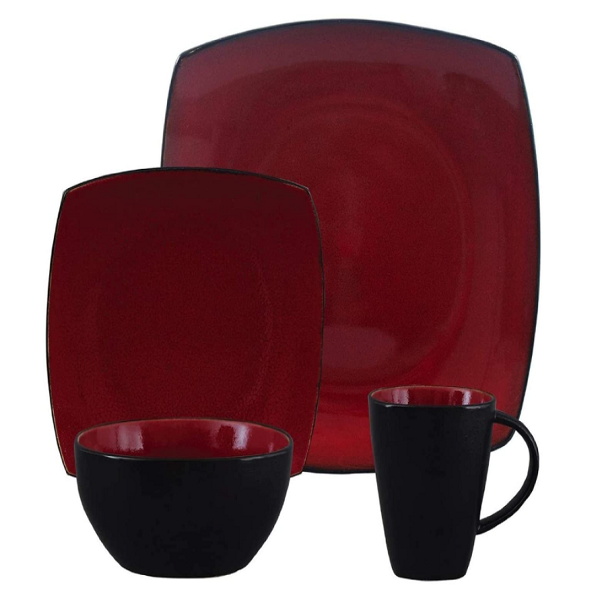 16Pieces Ceramic Dinner Set - Beetroot Red