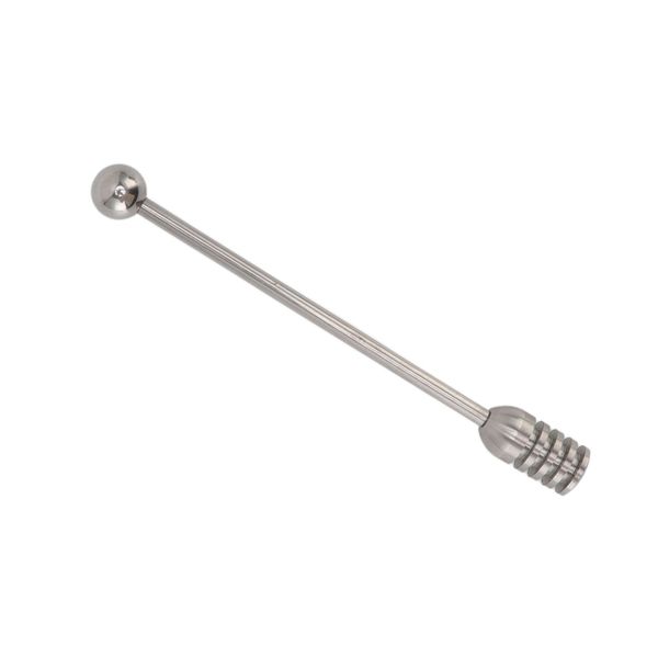 Stainless Steel Honey Stirrer, Fluted Mixing Stick