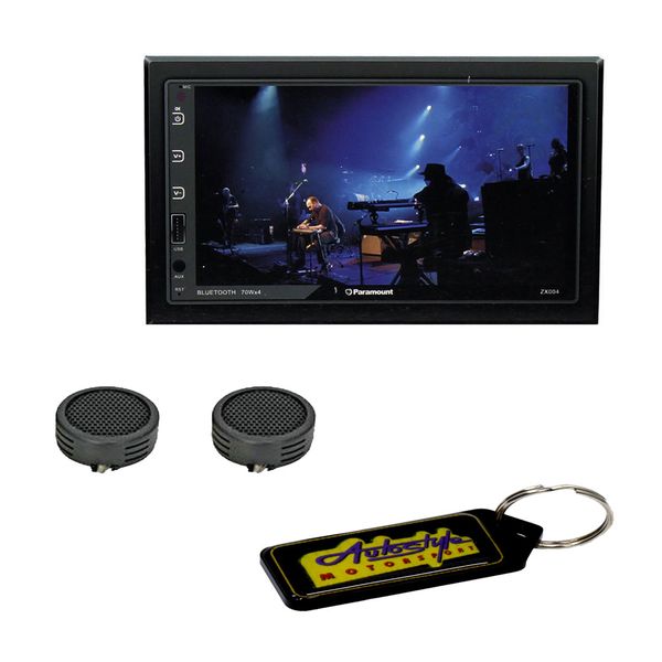 Paramount D/Din Media Receiver with USB/Bluetooth &amp; Evo Tweeters &amp; Keyring