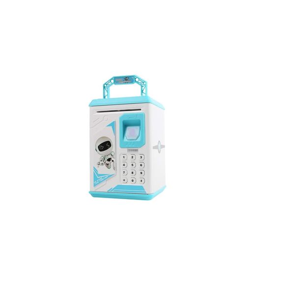 Kids ATM Piggy Bank With Fingerprint - Blue