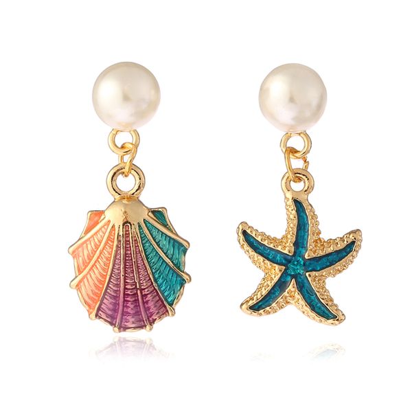 Alloy Enamel for Shell Earrings Attractive Starfish Irregular