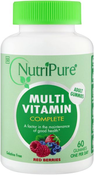 Nutripure Adults Multivitamin Complete with Vitamin D, B6, B12, C, Biotin