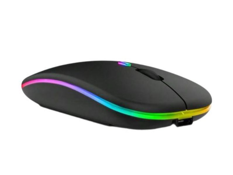Black Dual Mode Rechargeable Silent RGB Mouse