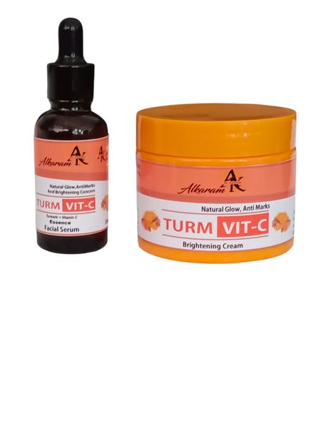 Alkaram Turm-Vit C Cream &amp; Serum Combo | Natural Glow | Skin Brightening