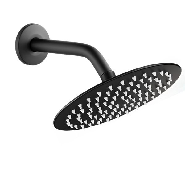 Black 20CM Shower Arm &amp; 20CM Round High-Pressure Shower Head Set