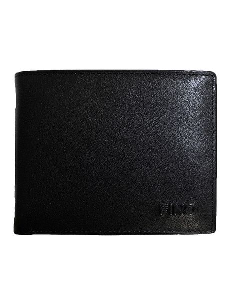 Fino SK-BD1603 Italian Top Grain Genuine Leather Card Wallet with Box - Black