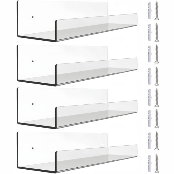 Premium Clear Acrylic storage Shelves Versatile Floating Display Ledge