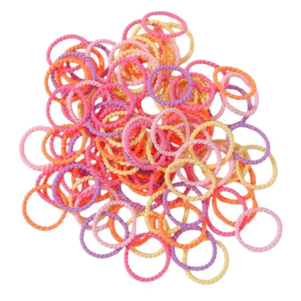 90-Piece Super Tiny Elastic Hair Tie Set - Purple/Pink