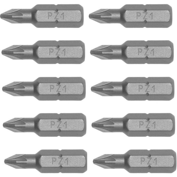 TengTools - 10 Piece 1/4''Hex No.01 Pz Bit 25MM - PZ2500110