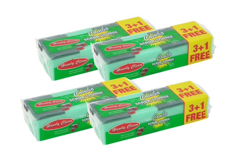 Kitchen Sponge Scourer 4 Piece - 4 Pack