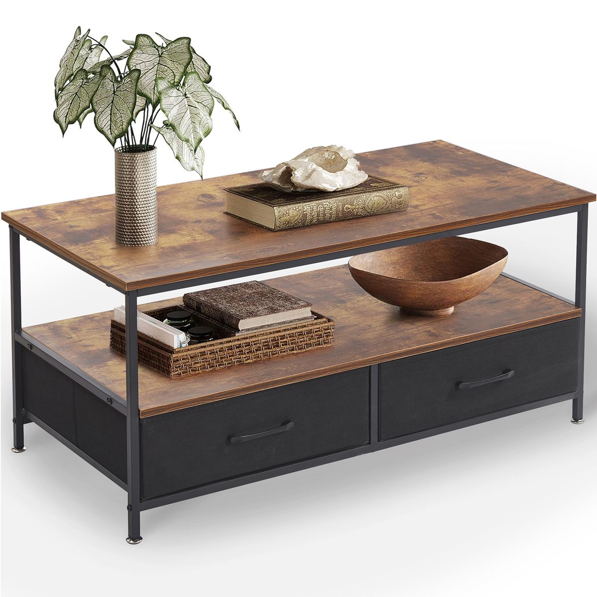 Coffee Table Center Sofa Table with Storage Cabinet Drawer