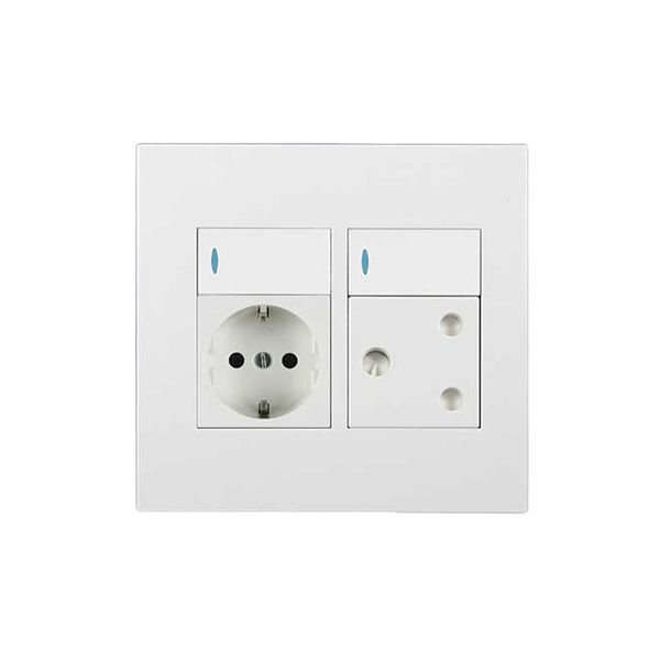 ACDC - 1x Schuko 1x 16a Switched Outlet 4x4 White Orion