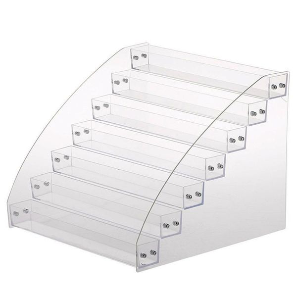 7-Layer Detachable Acrylic Nail Polish Rack Clear Makeup Organizer