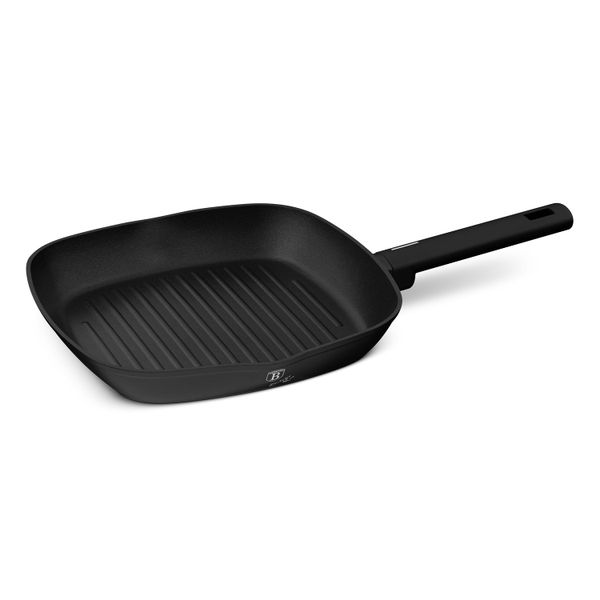 Berlinger Haus 28cm Titan Pro Non-Stick Coating Grill Pan - Matte Black