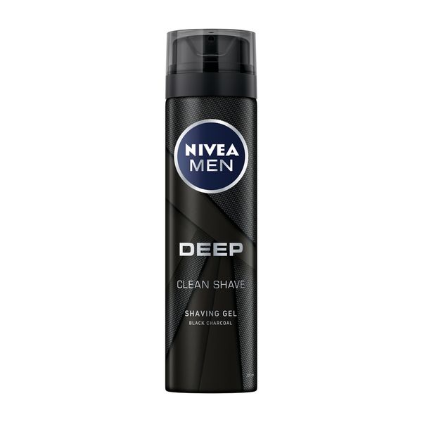NIVEA MEN Deep Clean Shave Gel, with Black Charcoal, 200ml