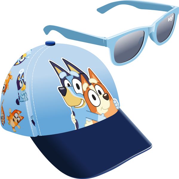 BLUEY By Ludo Official Licensed Kids Peak Cap &amp; Sunnies Set-Sun Protection