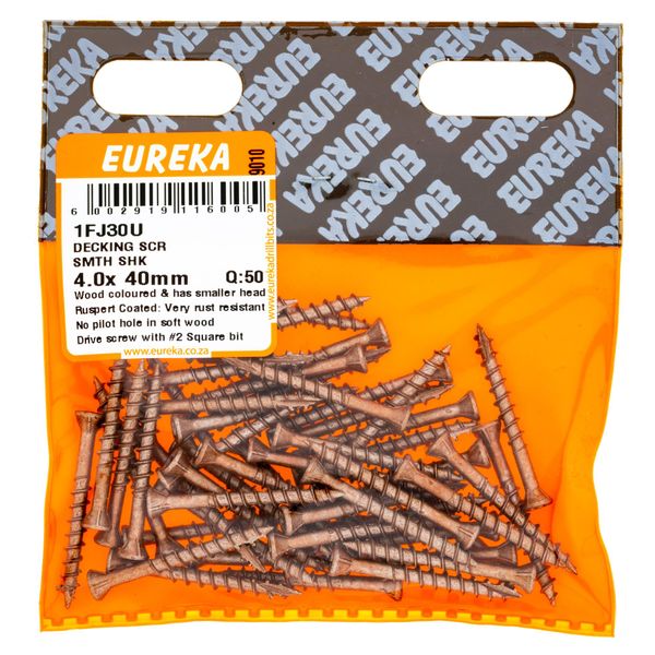 EUREKA Decking Screw Smooth Shank 4 x 40mm Q:50 1FJ30U