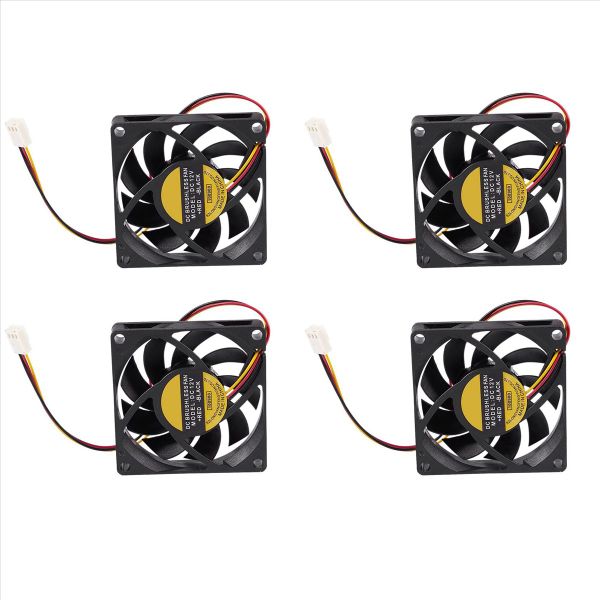12V 3-Pin Pc Computer Case Cpu Dc Brushless Cooler Cooling Fan Black