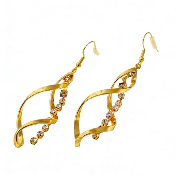 Shiny Double Ring Fashion OL Ladies Super Diamond Layered Earrings