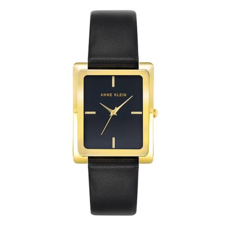 Anne klein watch on sale black leather strap